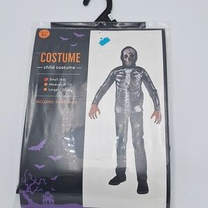 Kids Skeleton Costume with Mask - Black and White